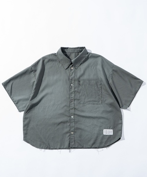 セール】Vintage Design Cutoff Stripe Shirts - ヴィンテージデザイン