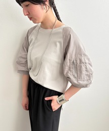 LHELBIE | MA-1スリーブカットトップス(Tシャツ/カットソー)