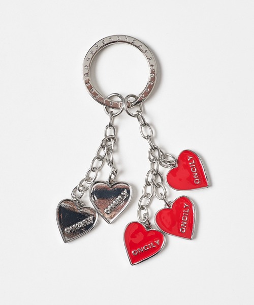 ONCILY ハートモチーフキーリング　ブルー・レッドセット ONCILY キーホルダー HEART MOTIF KEYRING / ハートモチーフ