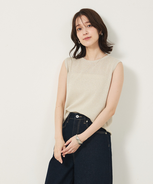 abahouse mavie（アバハウスマヴィ）の「ウォッシャブルラメノースリプルオーバー（ニット/セーター・レディース・アイボリー/ブラック/ブルー・フリー）」の9枚目の写真