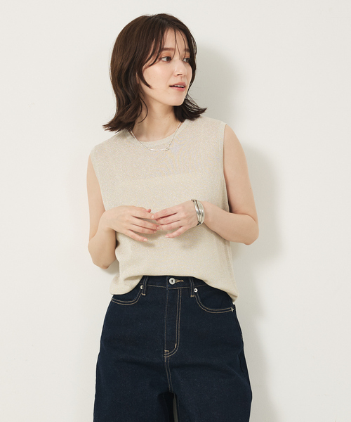 abahouse mavie（アバハウスマヴィ）の「ウォッシャブルラメノースリプルオーバー（ニット/セーター・レディース・アイボリー/ブラック/ブルー・フリー）」の10枚目の写真