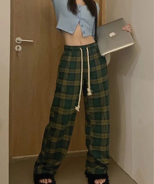 WARAIJOGO(ワライジョウゴ)の「【WARAIJOGO】チェックワイドパンツ(NEZ)(その他パンツ・メンズ・レッド/グリーン・FREE)」の15枚目の写真