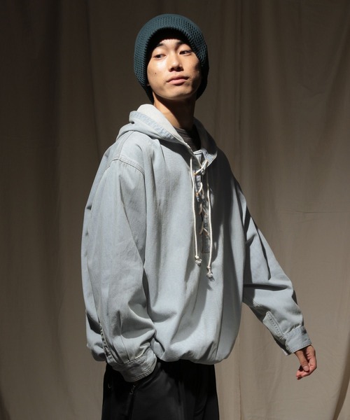 niko and...（ニコアンド）の「【niko and ...JEANS 2025AW】デニムアノラックパーカー（パーカー・メンズ・ブルー/インディゴブルー・MEDIUM/LARGE）」の9枚目の写真