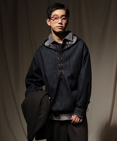 niko and...（ニコアンド）の「【niko and ...JEANS 2025AW】デニムアノラックパーカー（パーカー・メンズ・ブルー/インディゴブルー・MEDIUM/LARGE）」の15枚目の写真
