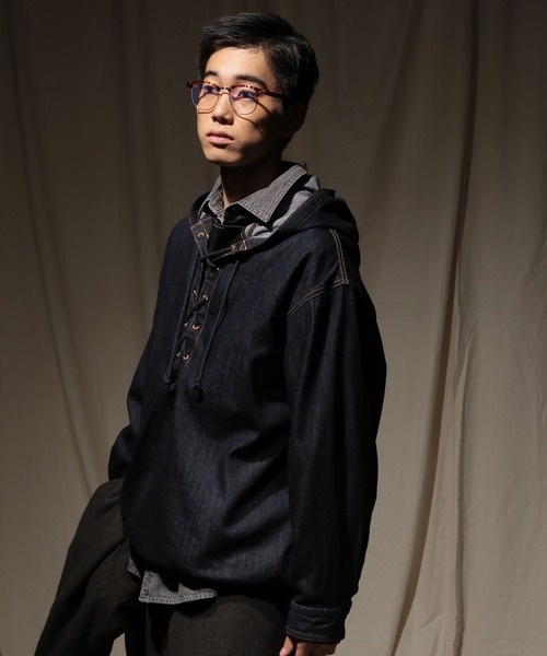 niko and...（ニコアンド）の「【niko and ...JEANS 2025AW】デニムアノラックパーカー（パーカー・メンズ・ブルー/インディゴブルー・MEDIUM/LARGE）」の16枚目の写真