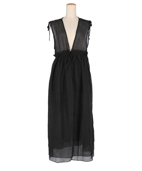 coca（coca）（コカ）の「シアーギャザーロングジレ（ワンピース・レディース・ブラック/アイボリー・ONE SIZE）」の21枚目の写真