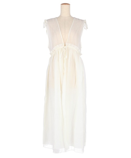 coca（coca）（コカ）の「シアーギャザーロングジレ（ワンピース・レディース・ブラック/アイボリー・ONE SIZE）」の20枚目の写真