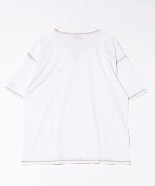 【OUTDOOR EXCHANGE/アウトドアエクスチェンジ】×【ZERO STAIN/ゼロステイン】コラボ 配色 3本針ステッチ クルーネック Tシャツ main image 0
