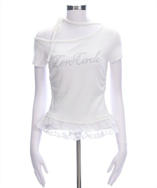 clear（クリア）の「レースフリルロゴ入りレイヤード風カットソー［Y2K 韓国ファッション 異素材］（Tシャツ/カットソー・レディース・ブラック/グレー/オフホワイト/イエロー・F）」の15枚目の写真