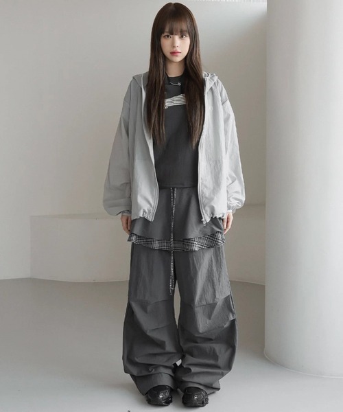 .KOM(ドットコム)の「A'GEM/9 × .kom 『.KOM/ドットケーオーエム』 レイヤードパンツ(その他パンツ・レディース・グレー/ブラック・FREE)」の22枚目の写真