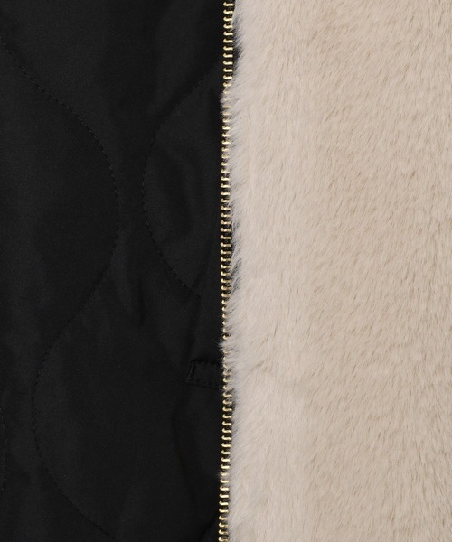 GLOBAL WORK（グローバルワーク）の「撥水キルトファーコート/499671（ブルゾン・レディース・モカ/ブラック・MEDIUM/LARGE）」の13枚目の写真