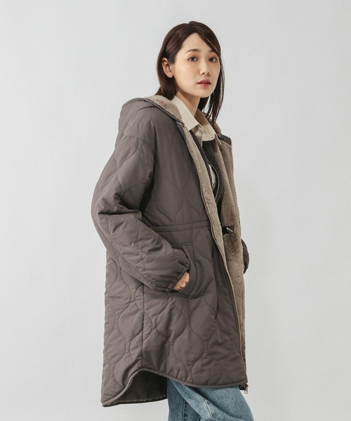 GLOBAL WORK（グローバルワーク）の「撥水キルトファーコート/499671（ブルゾン・レディース・モカ/ブラック・MEDIUM/LARGE）」の16枚目の写真