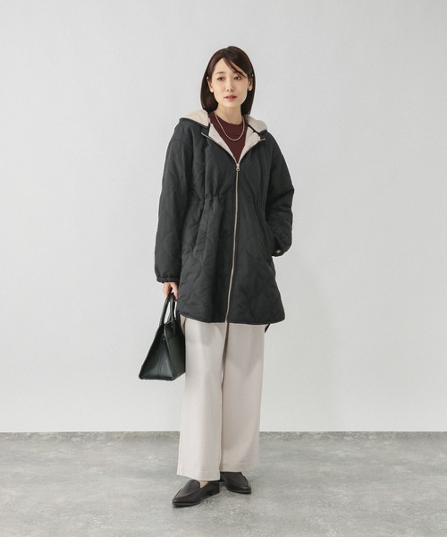 GLOBAL WORK（グローバルワーク）の「撥水キルトファーコート/499671（ブルゾン・レディース・モカ/ブラック・MEDIUM/LARGE）」の19枚目の写真