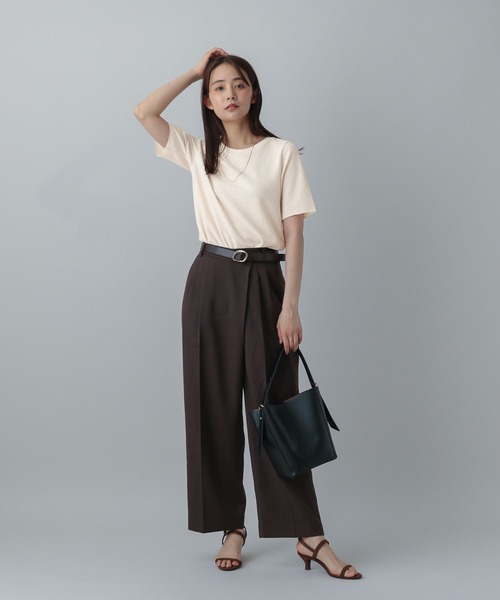 GLOBAL WORK（グローバルワーク）の「MATINEE LINE/ポコポコクルー半袖T/575120（Tシャツ/カットソー・レディース・ダークブラウン/ブラック/オフホワイト・LARGE/MEDIUM）」の5枚目の写真