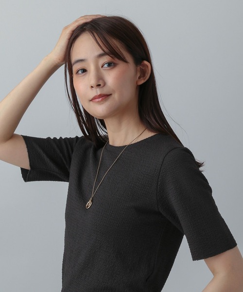GLOBAL WORK（グローバルワーク）の「MATINEE LINE/ポコポコクルー半袖T/575120（Tシャツ/カットソー・レディース・ダークブラウン/ブラック/オフホワイト・LARGE/MEDIUM）」の14枚目の写真