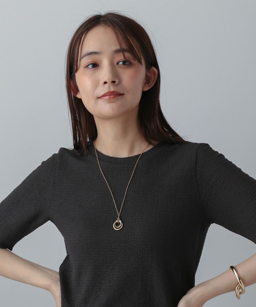 GLOBAL WORK（グローバルワーク）の「MATINEE LINE/ポコポコクルー半袖T/575120（Tシャツ/カットソー・レディース・ダークブラウン/ブラック/オフホワイト・LARGE/MEDIUM）」の15枚目の写真