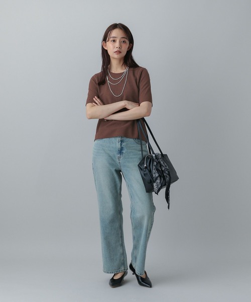 GLOBAL WORK（グローバルワーク）の「MATINEE LINE/ポコポコクルー半袖T/575120（Tシャツ/カットソー・レディース・ダークブラウン/ブラック/オフホワイト・LARGE/MEDIUM）」の16枚目の写真