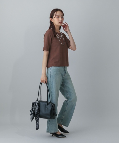 GLOBAL WORK（グローバルワーク）の「MATINEE LINE/ポコポコクルー半袖T/575120（Tシャツ/カットソー・レディース・ダークブラウン/ブラック/オフホワイト・LARGE/MEDIUM）」の17枚目の写真