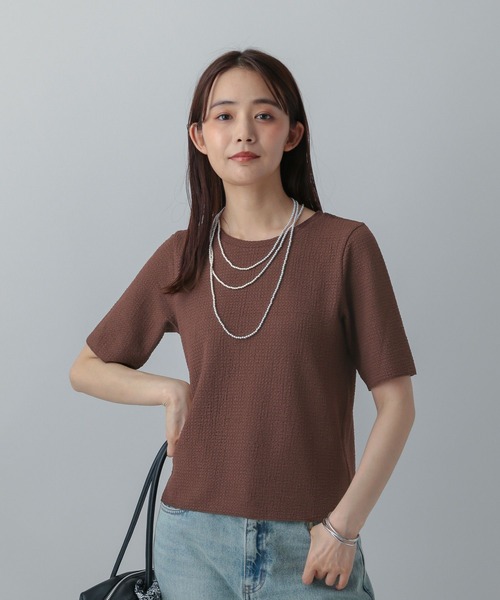 GLOBAL WORK（グローバルワーク）の「MATINEE LINE/ポコポコクルー半袖T/575120（Tシャツ/カットソー・レディース・ダークブラウン/ブラック/オフホワイト・LARGE/MEDIUM）」の18枚目の写真