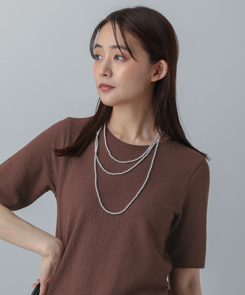 GLOBAL WORK（グローバルワーク）の「MATINEE LINE/ポコポコクルー半袖T/575120（Tシャツ/カットソー・レディース・ダークブラウン/ブラック/オフホワイト・LARGE/MEDIUM）」の21枚目の写真