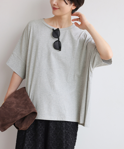 JOURNAL STANDARD relume（ジャーナルスタンダード　レリューム）の「《追加4》オーガニックコットン汗ジミ防止ワイドT（Tシャツ/カットソー・レディース・グレー/ブラック/ライトグレー/ホワイト・FREE）」の3枚目の写真