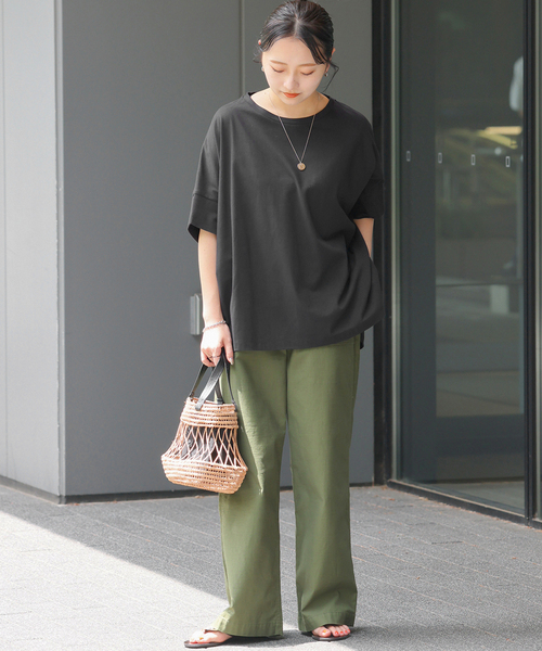 JOURNAL STANDARD relume（ジャーナルスタンダード　レリューム）の「《追加4》オーガニックコットン汗ジミ防止ワイドT（Tシャツ/カットソー・レディース・グレー/ブラック/ライトグレー/ホワイト・FREE）」の6枚目の写真