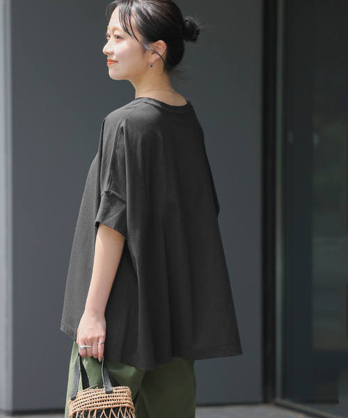JOURNAL STANDARD relume（ジャーナルスタンダード　レリューム）の「《追加4》オーガニックコットン汗ジミ防止ワイドT（Tシャツ/カットソー・レディース・グレー/ブラック/ライトグレー/ホワイト・FREE）」の11枚目の写真