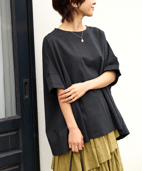 JOURNAL STANDARD relume（ジャーナルスタンダード　レリューム）の「《追加4》オーガニックコットン汗ジミ防止ワイドT（Tシャツ/カットソー・レディース・グレー/ブラック/ライトグレー/ホワイト・FREE）」の18枚目の写真