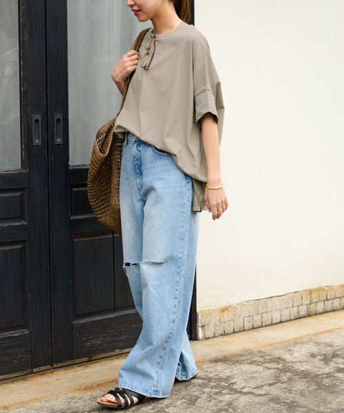 JOURNAL STANDARD relume（ジャーナルスタンダード　レリューム）の「《追加4》オーガニックコットン汗ジミ防止ワイドT（Tシャツ/カットソー・レディース・グレー/ブラック/ライトグレー/ホワイト・FREE）」の22枚目の写真