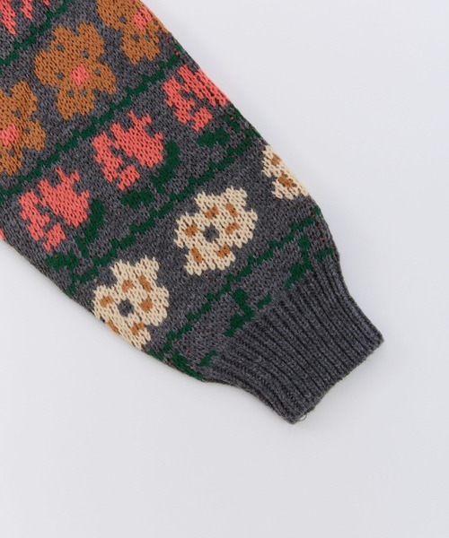 Ocean&Ground(オーシャン&グラウンド)の「フラワーフリルセーター(ニット/セーター・キッズ・ブルー系その他/グレー・90/100/110/120/130/140)」の8枚目の写真