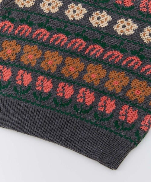 Ocean&Ground(オーシャン&グラウンド)の「フラワーフリルセーター(ニット/セーター・キッズ・ブルー系その他/グレー・90/100/110/120/130/140)」の9枚目の写真