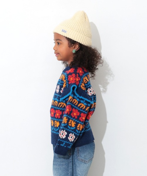 Ocean&Ground(オーシャン&グラウンド)の「フラワーフリルセーター(ニット/セーター・キッズ・ブルー系その他/グレー・90/100/110/120/130/140)」の4枚目の写真