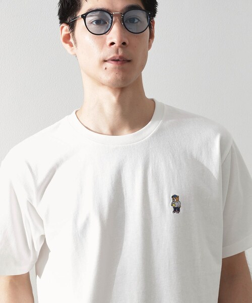 THE SHOP TK (ザ ショップ ティーケー )の「ワンポイントベアーロゴ半袖Tシャツ【洗濯機OK】(Tシャツ/カットソー・メンズ・オフホワイト/ブラック・04/03/02)」の2枚目の写真