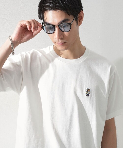 THE SHOP TK (ザ ショップ ティーケー )の「ワンポイントベアーロゴ半袖Tシャツ【洗濯機OK】(Tシャツ/カットソー・メンズ・オフホワイト/ブラック・04/03/02)」の10枚目の写真