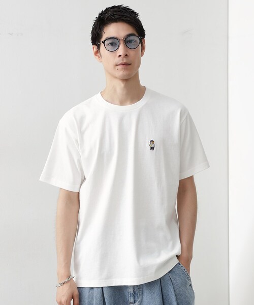 THE SHOP TK (ザ ショップ ティーケー )の「ワンポイントベアーロゴ半袖Tシャツ【洗濯機OK】(Tシャツ/カットソー・メンズ・オフホワイト/ブラック・04/03/02)」の11枚目の写真