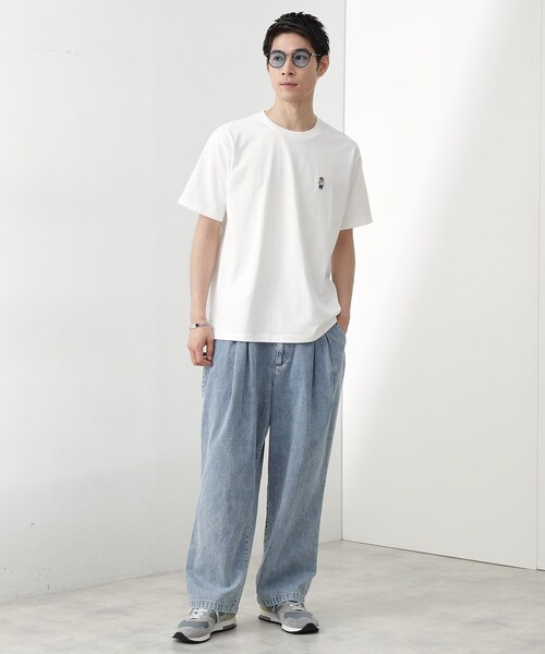 THE SHOP TK (ザ ショップ ティーケー )の「ワンポイントベアーロゴ半袖Tシャツ【洗濯機OK】(Tシャツ/カットソー・メンズ・オフホワイト/ブラック・04/03/02)」の12枚目の写真