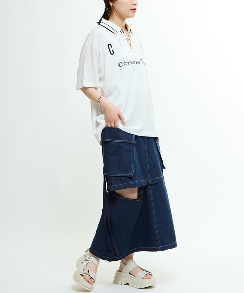 CONVERSE TOKYO（コンバーストウキョウ）の「2WAY DETACHABLE MILITARY DENIM CARGO SKIRT（スカート・レディース・ブラック/グレー/ネイビー・FREE）」の11枚目の写真