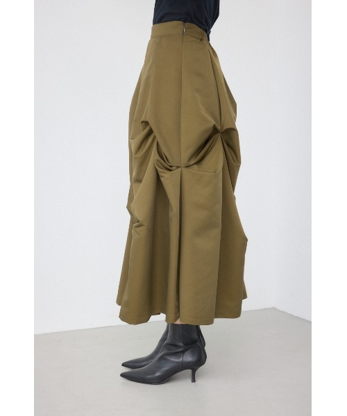 PLUS(プラス)の「【PLUS】ランダムタックフレアスカート(スカート・レディース・カーキ/ブラック・MEDIUM/SMALL)」の7枚目の写真