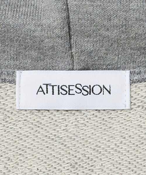 ATTISESSION＞ヴィンテージライク スウェット フーディー トップス