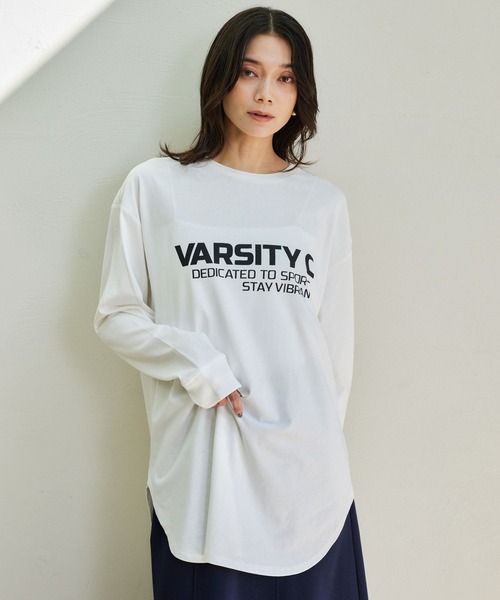 BARNYARDSTORM（バンヤードストーム）の「BARNYARDSTORM / ラウンドヘムロゴＴ / マシンウォッシャブル（Tシャツ/カットソー・レディース・ホワイト/チャコールグレー・FREE）」の2枚目の写真