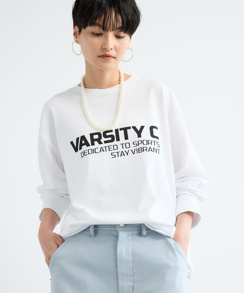 BARNYARDSTORM（バンヤードストーム）の「BARNYARDSTORM / ラウンドヘムロゴＴ / マシンウォッシャブル（Tシャツ/カットソー・レディース・ホワイト/チャコールグレー・FREE）」の12枚目の写真