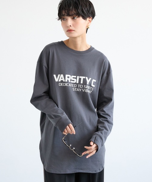 BARNYARDSTORM（バンヤードストーム）の「BARNYARDSTORM / ラウンドヘムロゴＴ / マシンウォッシャブル（Tシャツ/カットソー・レディース・ホワイト/チャコールグレー・FREE）」の14枚目の写真