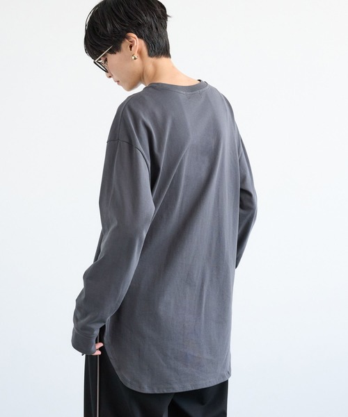 BARNYARDSTORM（バンヤードストーム）の「BARNYARDSTORM / ラウンドヘムロゴＴ / マシンウォッシャブル（Tシャツ/カットソー・レディース・ホワイト/チャコールグレー・FREE）」の4枚目の写真