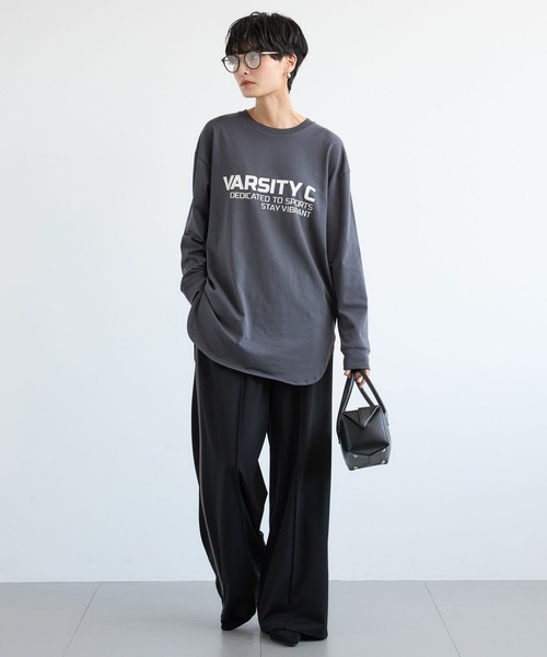 BARNYARDSTORM（バンヤードストーム）の「BARNYARDSTORM / ラウンドヘムロゴＴ / マシンウォッシャブル（Tシャツ/カットソー・レディース・ホワイト/チャコールグレー・FREE）」の15枚目の写真