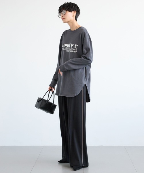 BARNYARDSTORM（バンヤードストーム）の「BARNYARDSTORM / ラウンドヘムロゴＴ / マシンウォッシャブル（Tシャツ/カットソー・レディース・ホワイト/チャコールグレー・FREE）」の16枚目の写真