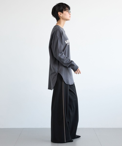 BARNYARDSTORM（バンヤードストーム）の「BARNYARDSTORM / ラウンドヘムロゴＴ / マシンウォッシャブル（Tシャツ/カットソー・レディース・ホワイト/チャコールグレー・FREE）」の17枚目の写真