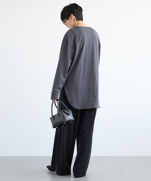 BARNYARDSTORM（バンヤードストーム）の「BARNYARDSTORM / ラウンドヘムロゴＴ / マシンウォッシャブル（Tシャツ/カットソー・レディース・ホワイト/チャコールグレー・FREE）」の18枚目の写真