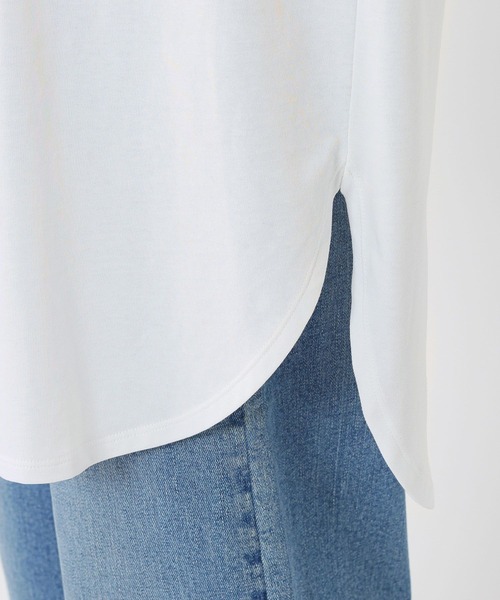 BARNYARDSTORM（バンヤードストーム）の「BARNYARDSTORM / ラウンドヘムロゴＴ / マシンウォッシャブル（Tシャツ/カットソー・レディース・ホワイト/チャコールグレー・FREE）」の22枚目の写真