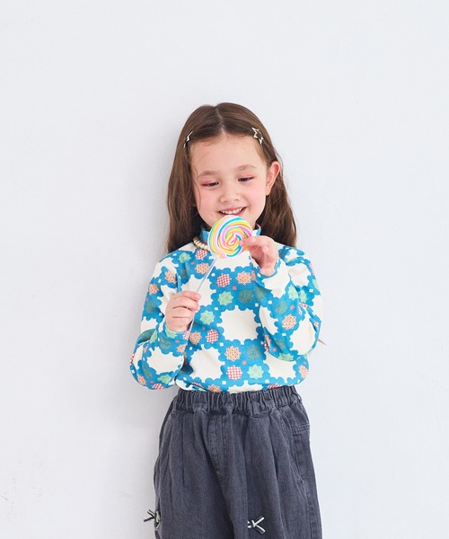 MARKEY'S（マーキーズ）の「ハイネックストレッチカットソー（Tシャツ/カットソー・キッズ・ブラック系その他/ブラウン系その他/ブルー系その他/ピンク系その他・90/100/110/120/80/130）」の7枚目の写真