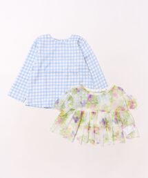 [ベビー]オリジナルフラワーチュールプリントチュニックTシャツセット